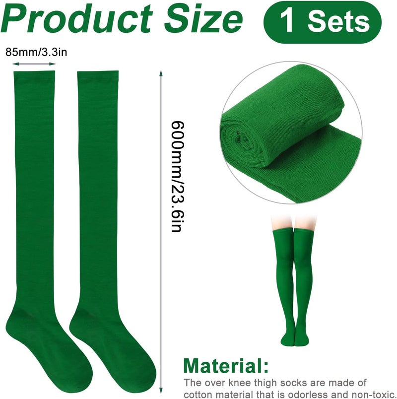 KINBOM 1 Pair Thigh High Socks, Cotton Soft Knee High Long Stockings Women Leg Warmers for Wednesday Christmas Cosplay - Image 1
